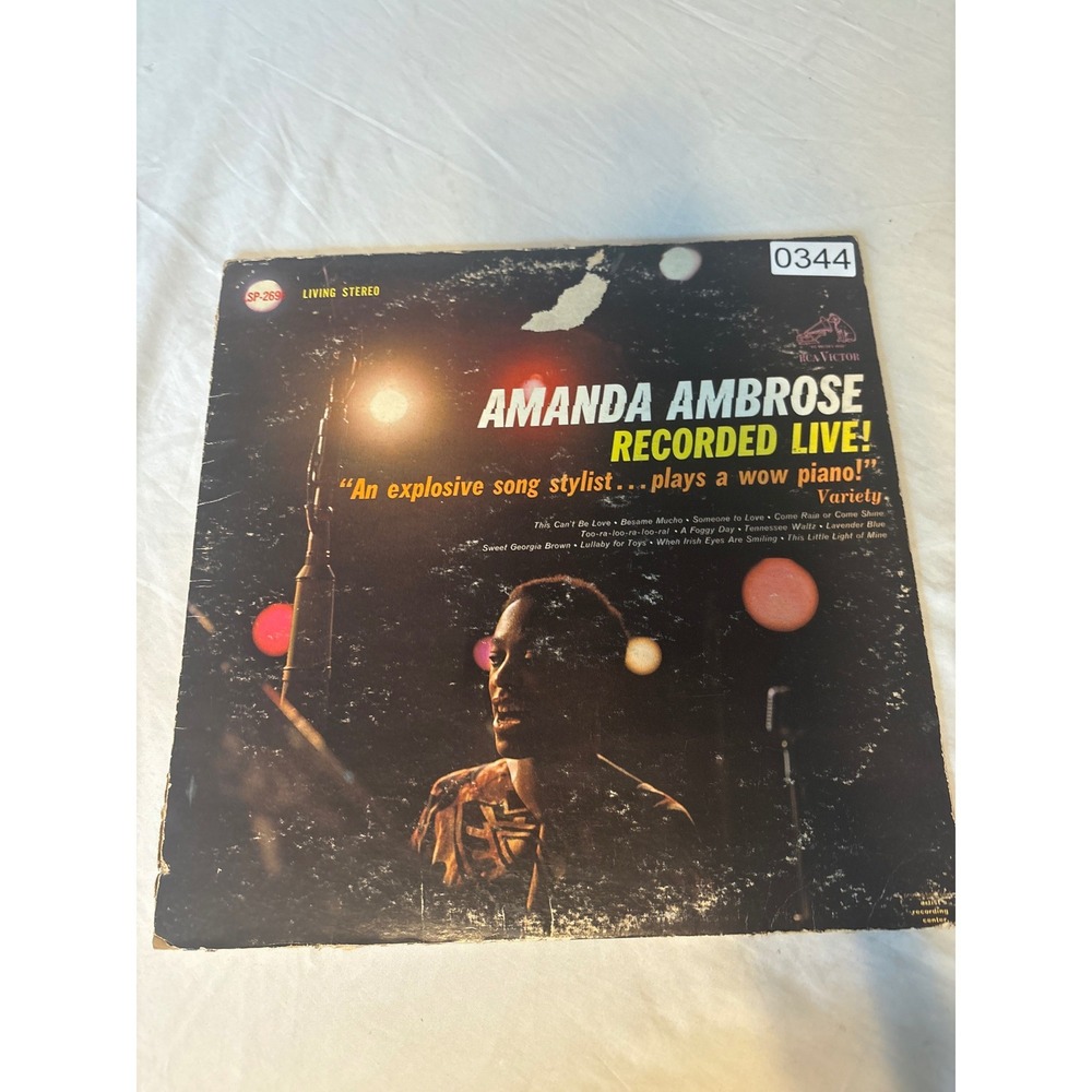 RCA Victor Amanda‎ Ambrose Recorded Live! LP 12" Black 1963 Jazz LSP-2696